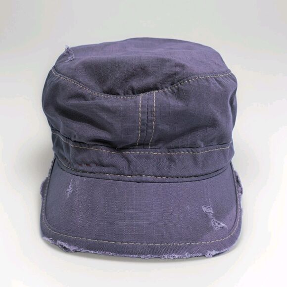 American Eagle Hat Military Style Cabbie Purple Violet Distressed Cap - Picture 2 of 9